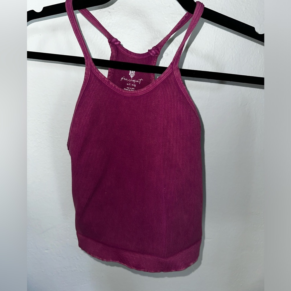 Free people happiness run long cropped tank M/L